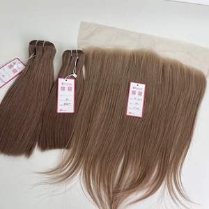 มัดผมมนุษย์แต่งหนังแท้พร้อม4C สีปิดผมตรงแบบกระดูกสองชั้น - Product Image 2