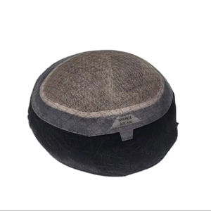 Perruque toupet Miraje Model Taz BD en cheveux humains Remy indiens avec une densité de 100%, vague profonde naturelle et vague corporelle, base en dentelle PU - Product Image 5