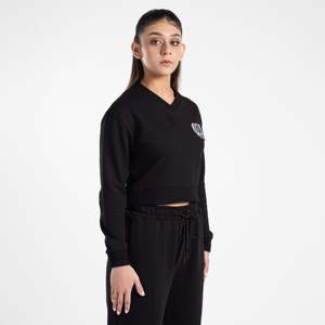 เสื้อครอปท็อปผ้าไหมถักคุณภาพสูง ยี่ห้อวิคตอรี่ แบบมีฮู้ด พิมพ์ลายพัฟ ซิปหน้า สวมใส่ได้ทุกวัน เหมาะสำหรับฤดูหนาวเบาๆ สีดำ ไซส์ XS - Product Image 3