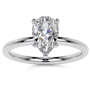 แหวนเพชรเดี่ยวทรงลูกแพร์สุดสวยสำหรับผู้หญิงแหวนเพชรเม็ดเดี่ยวทำจากเงินสเตอลิง925 - Product Image 1