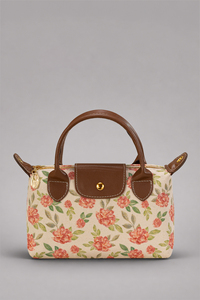 Custom Logo Women's Floral <b>Canvas</b> <b>Mini</b> Tote Bag Vintage Top Handle Handbag OEM ODM - Product Image 3