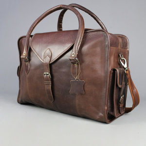 กระเป๋าเดินทางลำลองสำหรับผู้ชาย, กระเป๋าหนังวัวแท้ออกแบบได้ตามต้องการน้ำหนักเบากันน้ำมีซิปปิด - Product Image 1