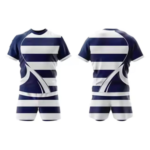 Vente en gros d'uniformes de rugby pour hommes, short en jersey respirant à séchage rapide, ensemble de vêtements de sport pour clubs d'équipe avec logo personnalisé, vêtements professionnels - Product Image 1