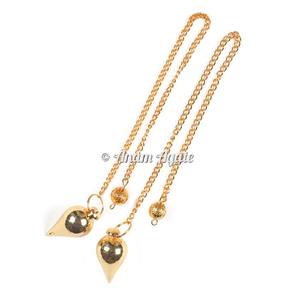 Péndulos de metal de latón en espiral dorado grande Técnica de piedras preciosas curativas talladas a mano Comprar péndulo de metal de latón en espiral - Product Image 5