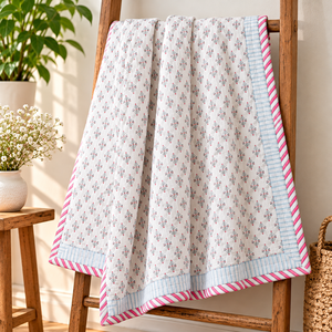 Couette légère en coton Dohar à imprimé floral avec tissu respirant et doux pour un confort optimal à la maison et dans la chambre. - Product Image 2
