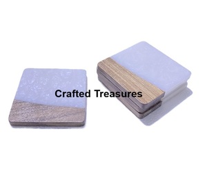 Ensemble de dessous-de-verre en résine époxy et bois de qualité supérieure, personnalisé pour le petit-déjeuner, la vaisselle, la table, le café et le vin, tapis et coussinets - Product Image 5