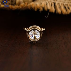 ชุดจี้และต่างหูเพชรเม็ดเดี่ยวทรงกลม7.49 TDW สุกใสขนาด18K สีเหลืองทองได้รับการรับรอง/เพชรที่ไม่ผ่านการรับรอง - Product Image 3