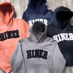 Sudaderas con capucha desgastadas lavadas con ácido térmico personalizadas al por mayor para hombres | Sudadera con capucha térmica vintage extragrande rasgada con bordado - Product Image 5