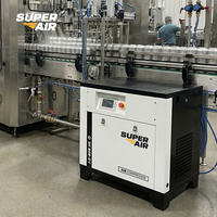 Compresseur à vis Super Air Metal Fabrication 15KW 8bar 2,4m³/min 380V pour équipement CNC, opérations de perçage et de fraisage CE