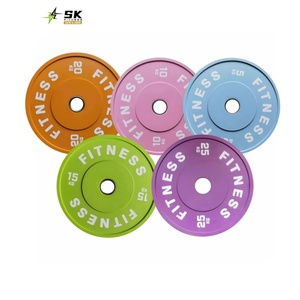 Sk-bán buôn bền PU Barbell tấm màu trọng lượng tấm 5/10/15/20/25kg olympik tấm cho phòng tập thể dục thiết bị - Product Image 3