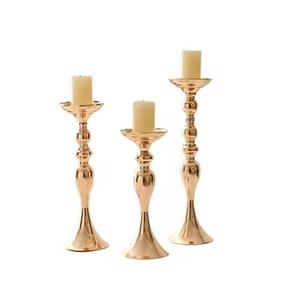 Decorative metal candle stand durable & stylish premium gold finished eye-catching candle <b>pillar</b> stands - Product Image 1