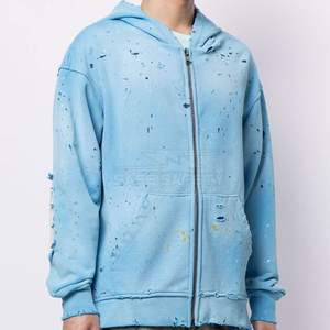 Nuevo estilo de talla grande para hombre, sudaderas con capucha desgastadas, ropa informal, sudaderas con capucha desgastadas totalmente personalizadas - Product Image 3