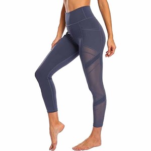 Leggings de yoga pour femmes 28 pouces taille haute contrôle du ventre séchage rapide caractéristiques Logo personnalisé pantalons d'entraînement poches - Product Image 4