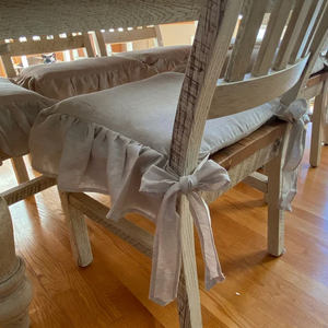 Funda de lino natural francés, funda lavable para silla y sofá con volantes para sofá de tres plazas - Product Image 6