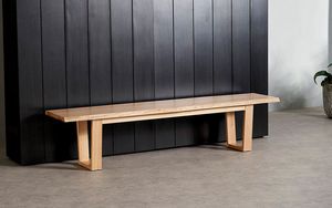 Banc simple de haute qualité en teck massif avec finition naturelle pour une utilisation confortable en extérieur - Product Image 3