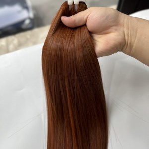 Venta al por mayor de extensiones de hueso recto de donante crudo quemado naranja Remy Super doble dibujado 3 Paquetes de cierre frontal humano vietnamita - Product Image 3