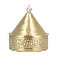 Bol de service jetable en métal et bois pour dattes, finition brillante, moderne, écologique, durable, pour présentation de friandises sur table, idéal pour le Ramadan