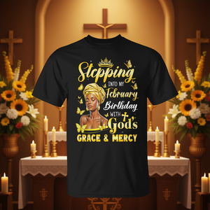 T-shirt da donna afro per compleanno a tema religioso, ideale per il mese di febbraio, per celebrazioni religiose e uso personale - Product Image 3