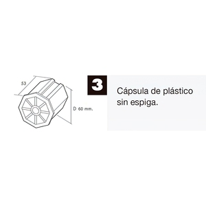 Capsula Persiana in Plastica Senza Spina per Asse da 60 mm. - Product Image 3