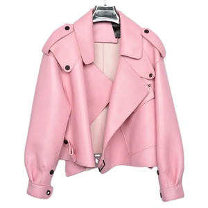 Nouveaux vêtements d'extérieur courts en cuir coupe-vent élégants en peau de mouton véritable vestes en cuir pour femmes 2026 - Product Image 1