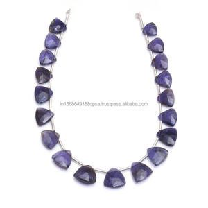 Increíble Exclusivo Premium Natural Iolite Facetado Trillón Forma Cuentas de piedras preciosas Strand Uso para hacer artículos de regalo de Festival Joyería - Product Image 1