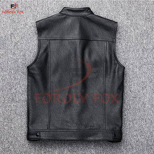 Chaleco de motorista de cuero de nuevo diseño, chaleco de motocicleta para hombre, gran oferta, Chaleco de cuero de buena calidad - Product Image 2