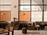 Ensemble de meubles de restaurant commercial, tabourets de bar, table et chaises, design moderne, restauration, cafétéria, petit-déjeuner, hôtel, café, bistrot