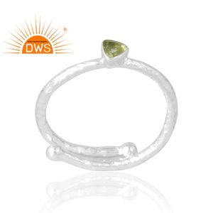 Última venta 925 Sterling Selling Anillo de piedras preciosas de peridoto natural Joyería personalizada para mujeres Regalo para ella - Product Image 1