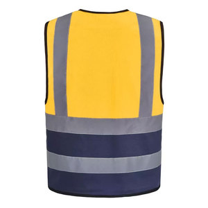 เสื้อกั๊กนิรภัยผ้าแคนวาสโพลีเอสเตอร์ 100% แบบกำหนดเอง มองเห็นได้ชัด ระบายอากาศ แห้งเร็ว สำหรับผู้ชาย ไซส์ใหญ่ สีเหลือง สีส้ม สะท้อนแสง - Product Image 6