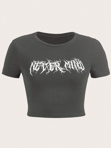 <b>Y2K</b> Custom LOGO Wholesale High Quality Plus Size Women's Cropped Top 100% Cotton Blank Sexy Girl's T-<b>shirts</b> Femme - Product Image 2