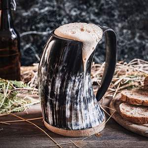 Mug en corne viking tendance et haut de gamme, fait à la main, corne naturelle, écologique, coupe à vin de luxe à prix avantageux - Product Image 5