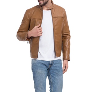Hot Selling <b>leather</b> <b>Jacket</b> Releases Latest Style Men's <b>Leather</b> <b>Jacket</b> with Stand Collar Attractive <b>Long</b> Sleeve Unique <b>Jacket</b> - Product Image 2