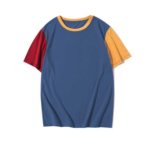 T-shirts personnalisables en coton 100% pour hommes T-shirts à blocs de couleurs de haute qualité avec impression numérique de logo personnalisé - Product Image 1