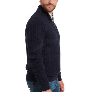 Pull personnalisé en coton mélangé avec fermeture éclair quart de tour, col montant, coupe classique, respirant, séchage rapide, écologique, unisexe - Product Image 4
