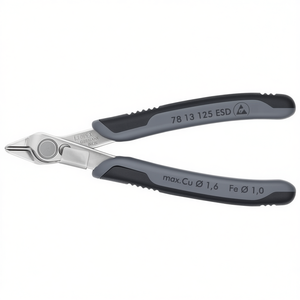 Pince à découper électronique Knipex Super Knips en acier INOX avec tête polie, poignées multi-composants et récupérateur de fils ESD - Product Image 3