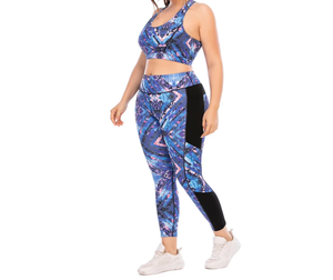 Ensemble de yoga deux pièces pour femmes, absorbant et respirant, leggings de fitness et haut de soutien-gorge pour les entraînements de gym - Product Image 3