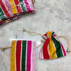 Bolsos Potli Lahriya de Diseño con Adornos Góticos, Bolsos Potli Multicolor con Adornos Gotta para Mujeres y Niñas, Ideales para Bodas y Regalos - Product Image 4