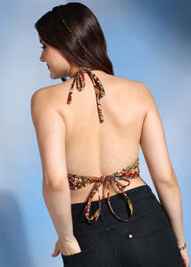 Blusa Premium de Talla Única, Lista para Usar, de Algodón con Estampado Floral Hecho a Mano, Blusa sin Espalda con Cuello Redondo, Cómoda al Mejor Precio - Product Image 2