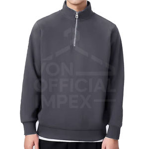 Top Tendance Qualité Classique Hommes Demi Zip Sweats Basics Coton Mélangé À Manches Longues Heavy Duty Demi Zip Sweats - Product Image 1
