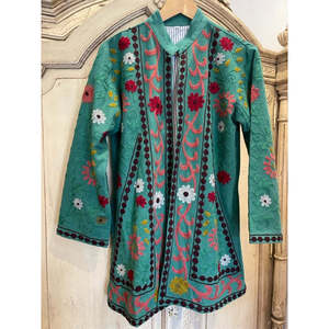 เสื้อโค้ทผ้าฝ้ายปักลายชนเผ่าซูซานี งานแฮนด์เมด ทรงโอเวอร์ไซส์ สไตล์โบโฮ ลายวู้ดแลนด์ แบบสองด้าน สำหรับฤดูหนาว ไซส์ XL สำหรับผู้หญิง - Product Image 1