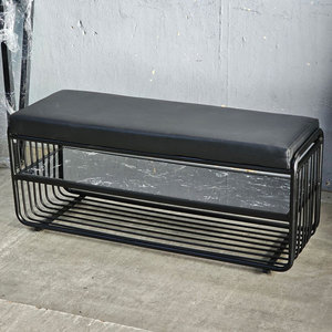 Organizador Moderno de 2 Niveles para Zapatos y Ropa, con Estructura de Hierro y Cojín, Diseño Plegable para Sala de Estar - KG68044 - Product Image 2