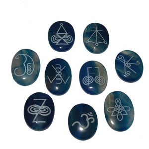 Top qualité noir Onyx Reiki 1-2 pierres ovales en gros pierre semi-précieuse artisanat chakra reiki pierres ensembles - Product Image 6