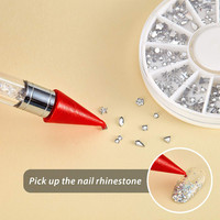 Embout pour strass à double extrémité, outil Nail art, 1 pièce, stylo à pointiller des perles, en cristal, poignée en acrylique, accessoire de manucure