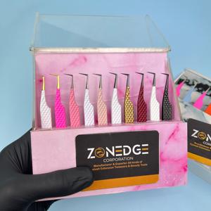 Ensemble d'outils de beauté en acier inoxydable de différentes couleurs pince à épiler haute prise lisse pointe diamant extension de cils utilisation du Volume des sourcils - Product Image 1