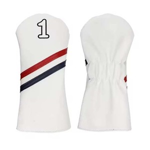 Fundas para Palos de Golf de Cuero PU Suave con Logotipo Personalizado, Duraderas, Impermeables, con Cierre Elástico Autoadhesivo para Uso en Exteriores, Color Dorado - Product Image 1