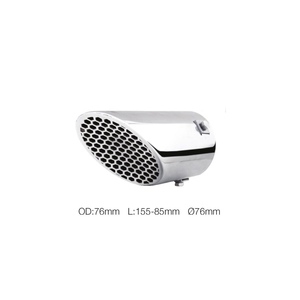 Terminale rotondo da 76 mm inclinato in acciaio inossidabile - Product Image 1