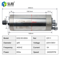 Kit de broche refroidie par eau Changsheng 800W avec variateur de fréquence, fixation de pompe à eau et pince ER11 pour broche CNC de travail du bois et publicitaire