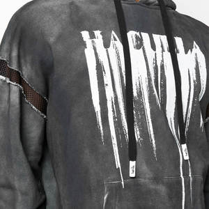 Sudadera con capucha personalizada para hombre de algodón pesado Vintage Sun Faded 100% Terry desgastado ácido lavado bordado básico de algodón mezclado para invierno - Product Image 6