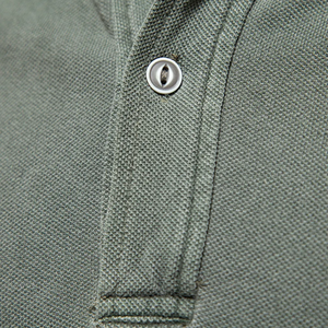 เสื้อโปโลผ้าฝ้ายแขนสั้นสำหรับผู้ชายลำลองสีพื้น - Product Image 5