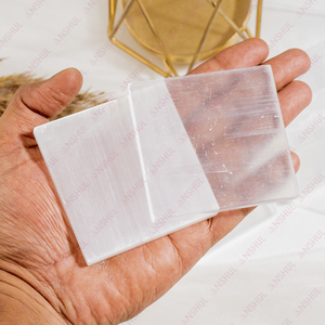 Wide Range of Good Quality Smooth <b>Surface</b> 3 inches Selenite Square Plain <b>Plate</b> Versatile Piece for Crystal Charging & Meditation - Product Image 1